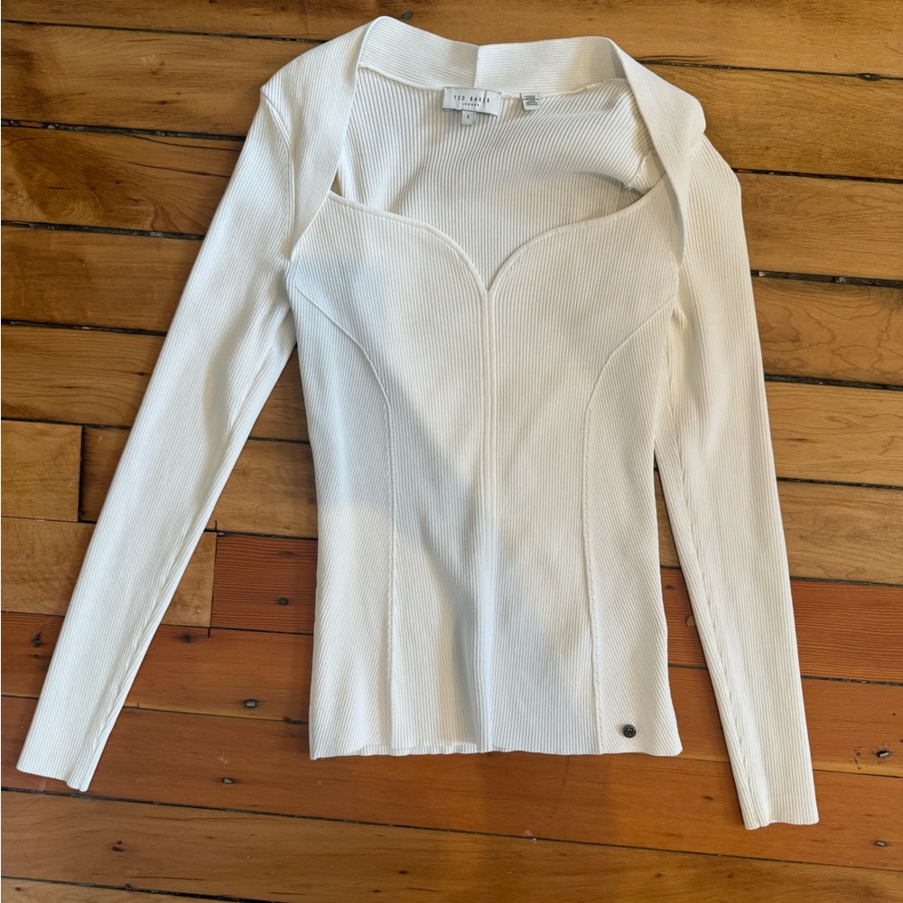 NWOT Ted Baker Helenh Sweetheart Neck Knit Top Size 1